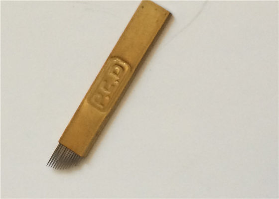 Chiny Złote igły do ​​​​tatuażu PCD Microblading Sprzęt do makijażu permanentnego o grubości 0,5 mm dostawca