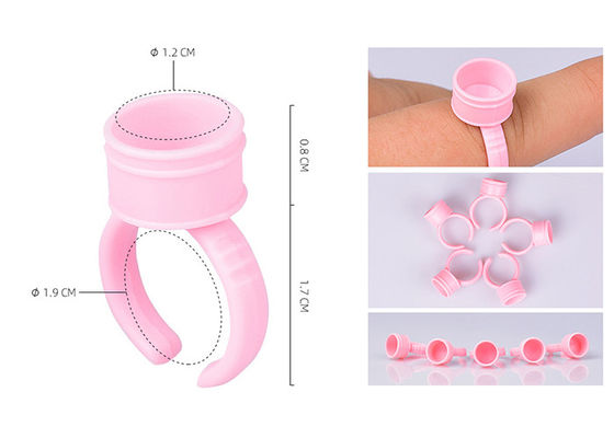 Chiny Średnica 1,5 cm / 1,2 cm Różowy plastikowy pierścień atramentowy Materiały eksploatacyjne do tatuażu dostawca