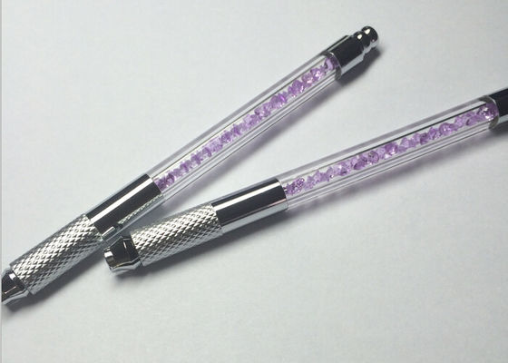 Chiny Najnowszy różowy kryształ ręczny permanentny długopis do tatuażu brwi ręcznie robiony długopis dostawca