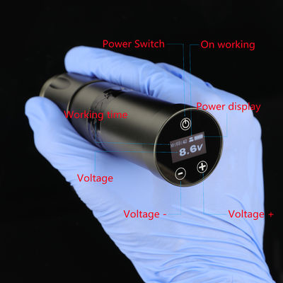 Stal nierdzewna 1800mAh NARW Bezprzewodowa maszyna do tatuażu 1-OLED wyświetlacz ekran dotykowy bateria obrotowa pistolet do tatuażu Pióro do tatuażu z zasilaczem RCA dostawca