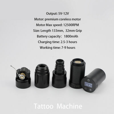 Stal nierdzewna 1800mAh NARW Bezprzewodowa maszyna do tatuażu 1-OLED wyświetlacz ekran dotykowy bateria obrotowa pistolet do tatuażu Pióro do tatuażu z zasilaczem RCA dostawca