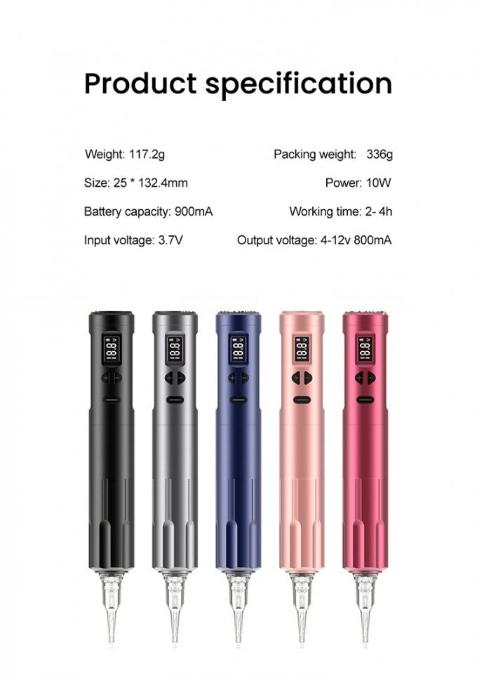 10W Wireless Dermografo Tattoo Machine Wireless Permanent Makeup Machine RCA Connector Korpus maszyny Długość 24*132.4mm 8