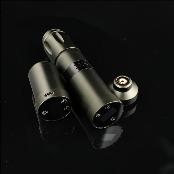 Stal nierdzewna 1800mAh NARW Bezprzewodowa maszyna do tatuażu 1-OLED wyświetlacz ekran dotykowy bateria obrotowa pistolet do tatuażu Pióro do tatuażu z zasilaczem RCA 7