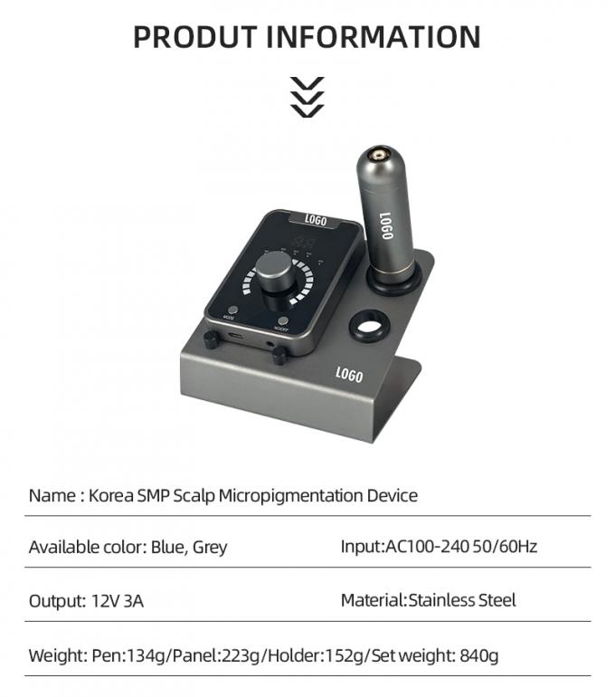 Urządzenie do mikropigmentacji skóry głowy typu SMP z makijażem trwałym i szwajcarską maszyną do tatuażu w kolorze czarno-niebieskim 2