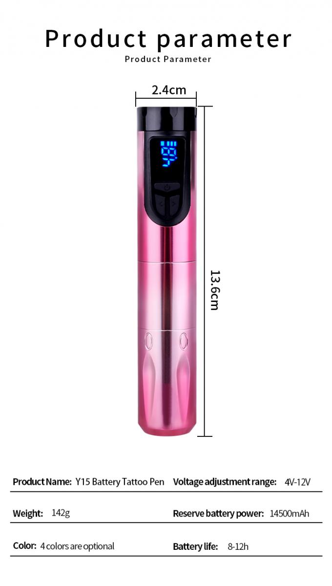Y15 1200mAh bezprzewodowa rotacyjna maszyna do tatuażu Pi&oacute;ro do tatuażu 12