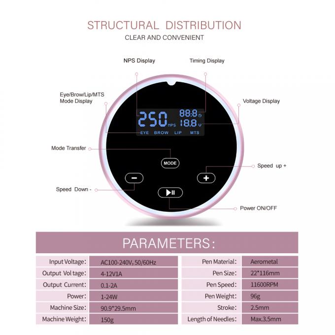 Profesjonalny zestaw maszyny do makijażu stałego Ombre Microblading Skin Beauty Machine Tattoo Brow Permanent Makeup Machine 14