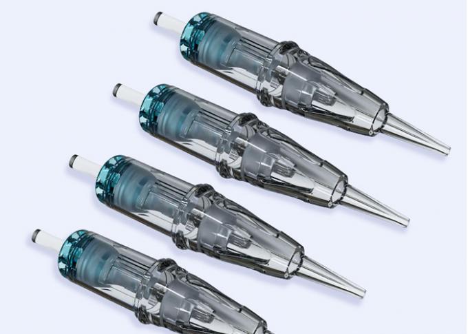 Igły do makijażu permanentnego w kolorze zielonym, pakowane w blistry 2